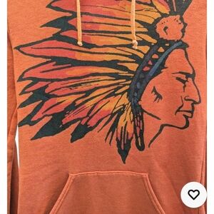 Rare Aviator Nation orange hoodie  Native American, small